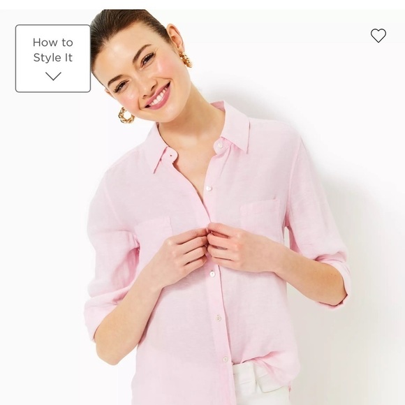 Lilly Pulitzer Sea View Linen Button Down Top NWT - Picture 14 of 16